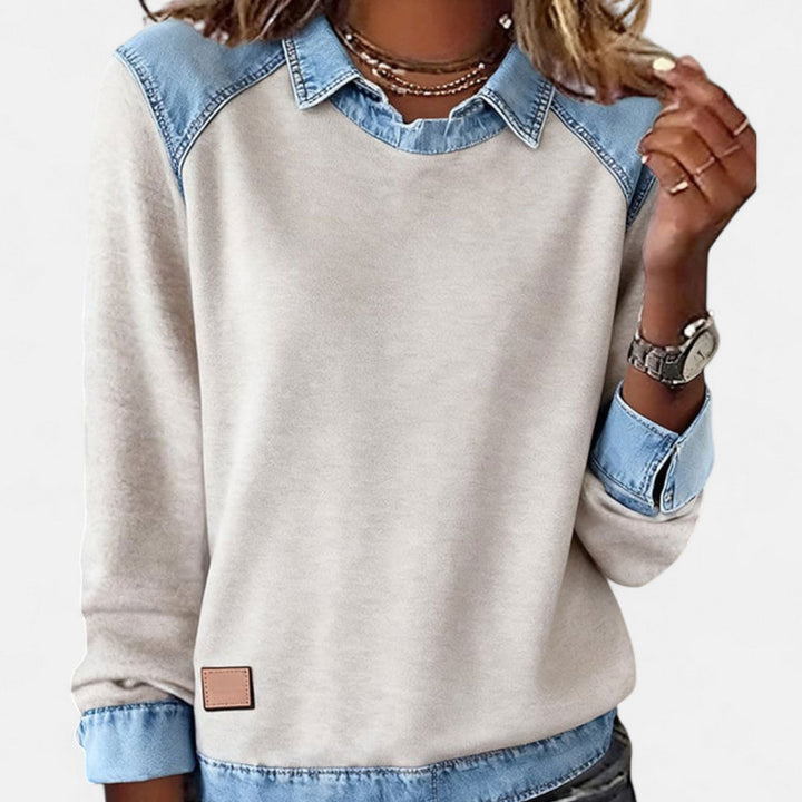 Adelaide | Women's Two-Tone Sweater with Collar
