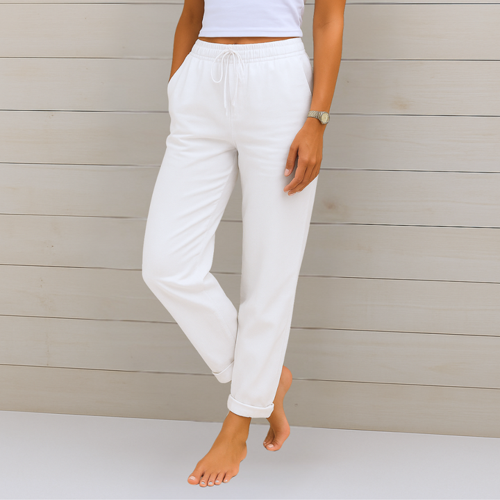 Eliza | Women's Straight Leg Pants with Drawstring Waist