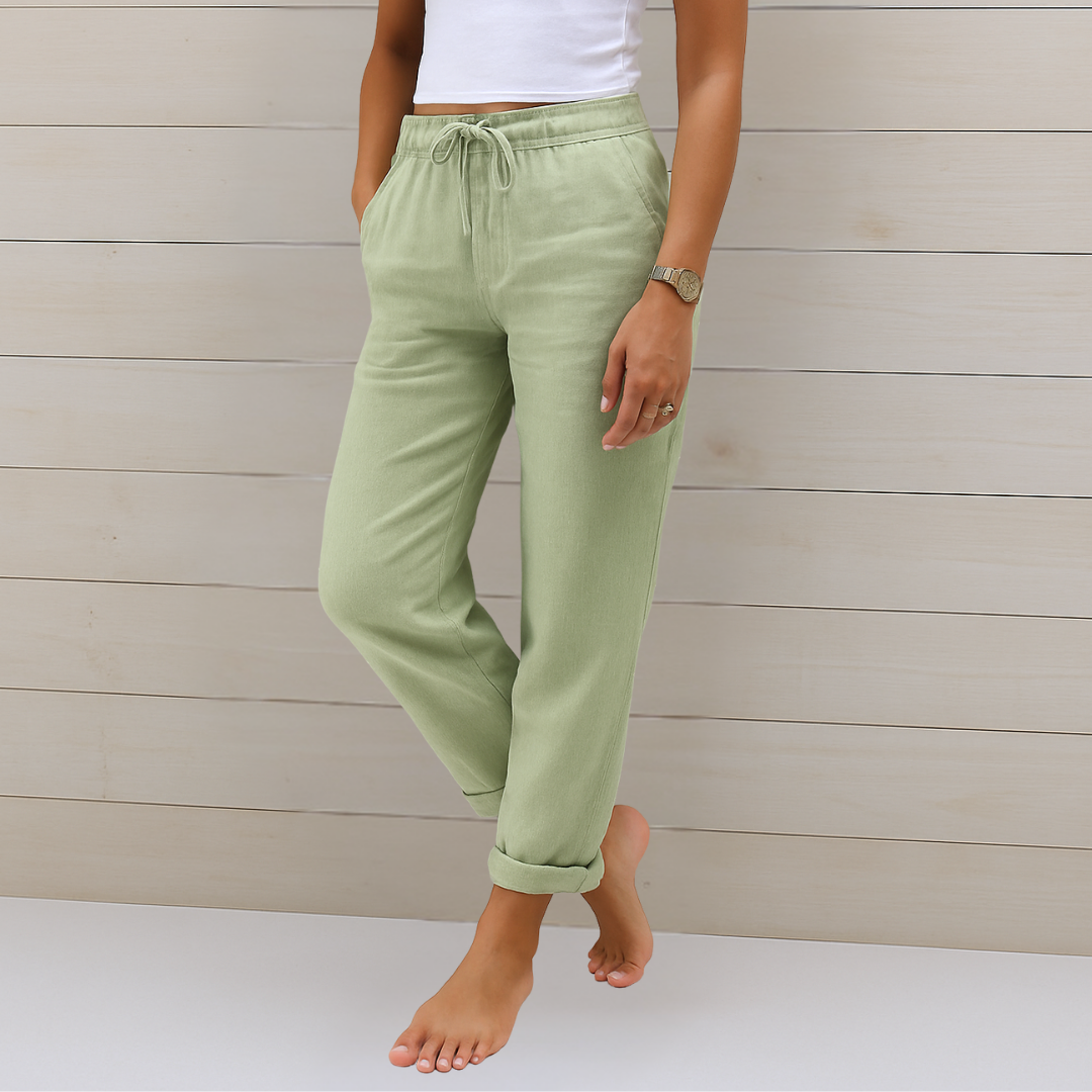 Eliza | Women's Straight Leg Pants with Drawstring Waist