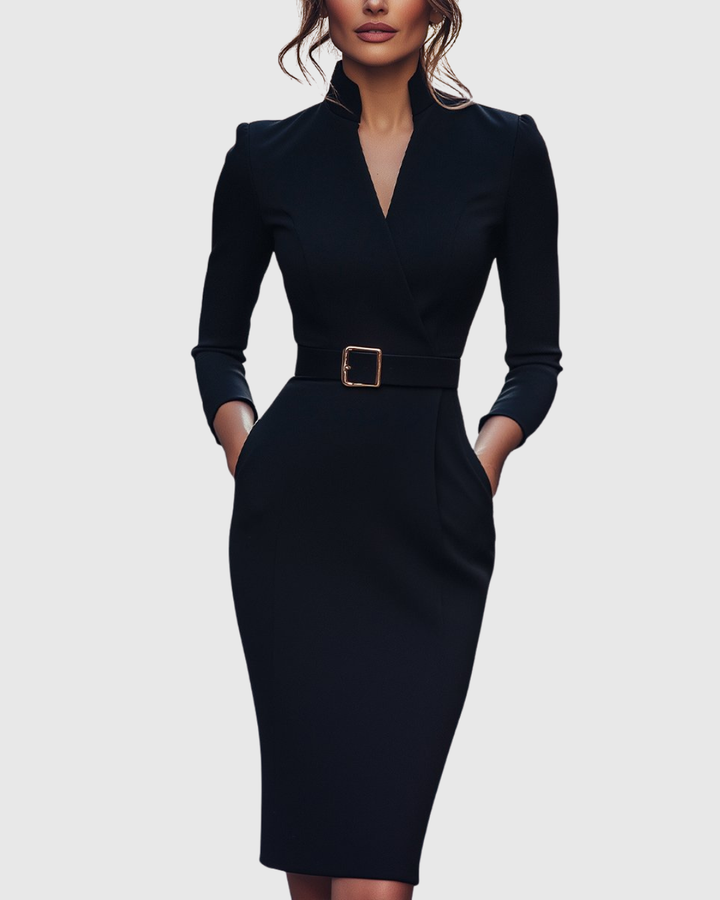 Rosabelle | Women's Mock Wrap Midi Dress