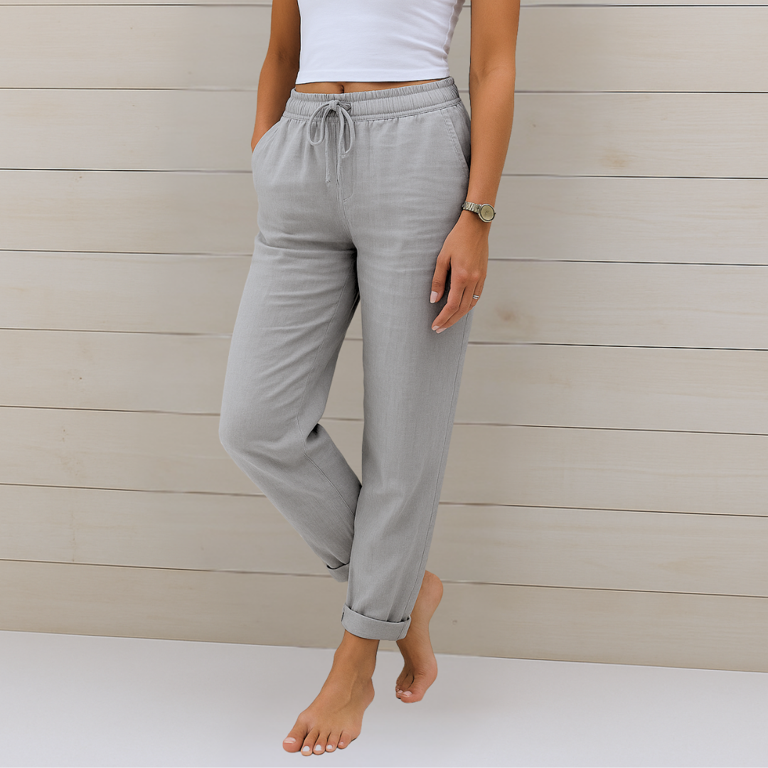 Eliza | Women's Straight Leg Pants with Drawstring Waist