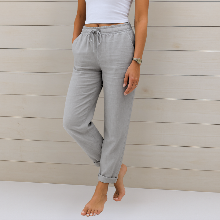 Eliza | Women's Straight Leg Pants with Drawstring Waist