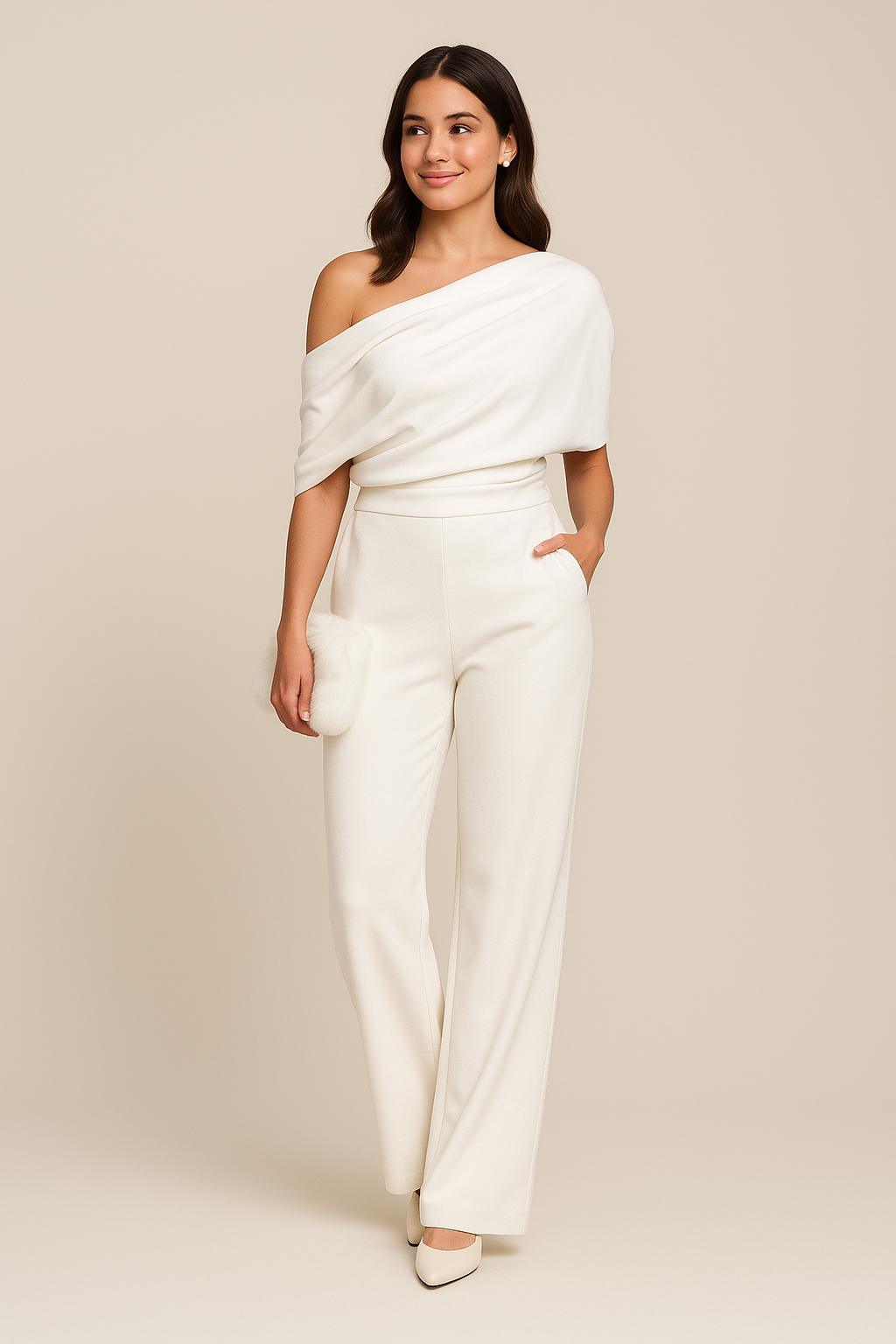 Adeline | Women's Wide Leg Jumpsuit with Tie Waist