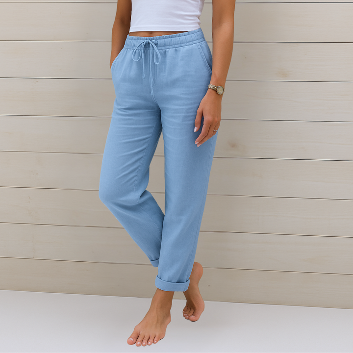 Eliza | Women's Straight Leg Pants with Drawstring Waist