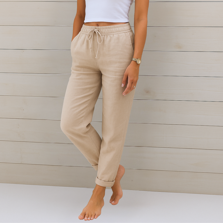 Eliza | Women's Straight Leg Pants with Drawstring Waist