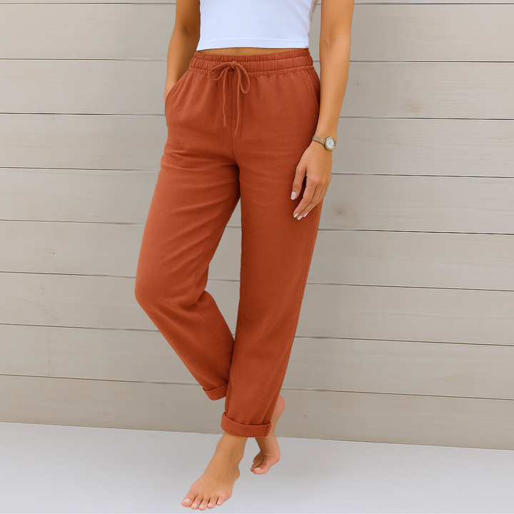 Eliza | Women's Straight Leg Pants with Drawstring Waist