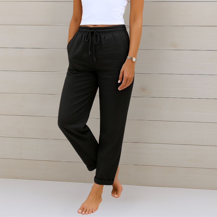 Eliza | Women's Straight Leg Pants with Drawstring Waist