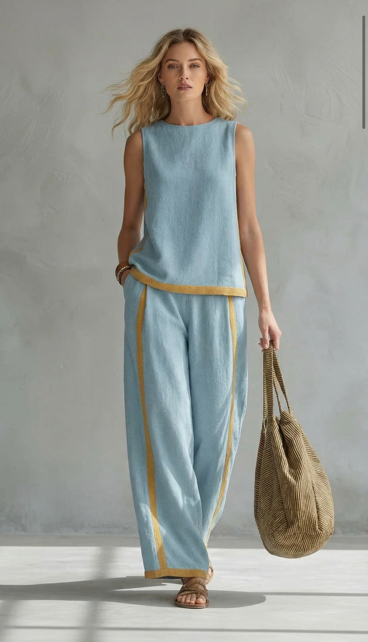 Camille | Linen Wide Leg Two Piece Set