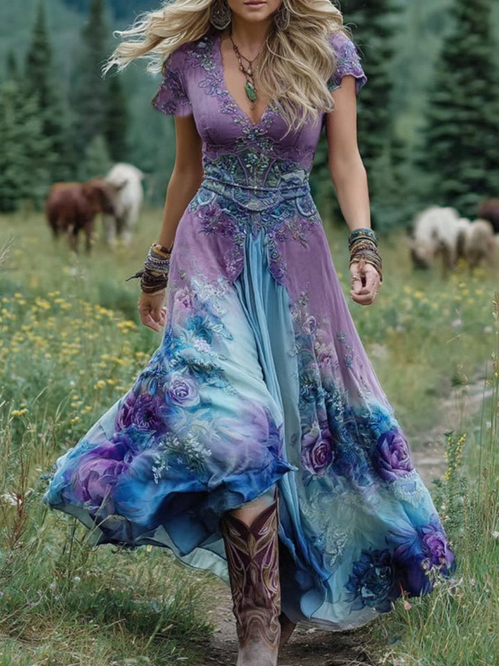 Margaret | Floral Gradient Maxi Dress