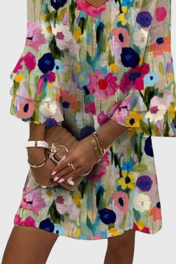 Lavinia | V-Neck Floral Mini Dress