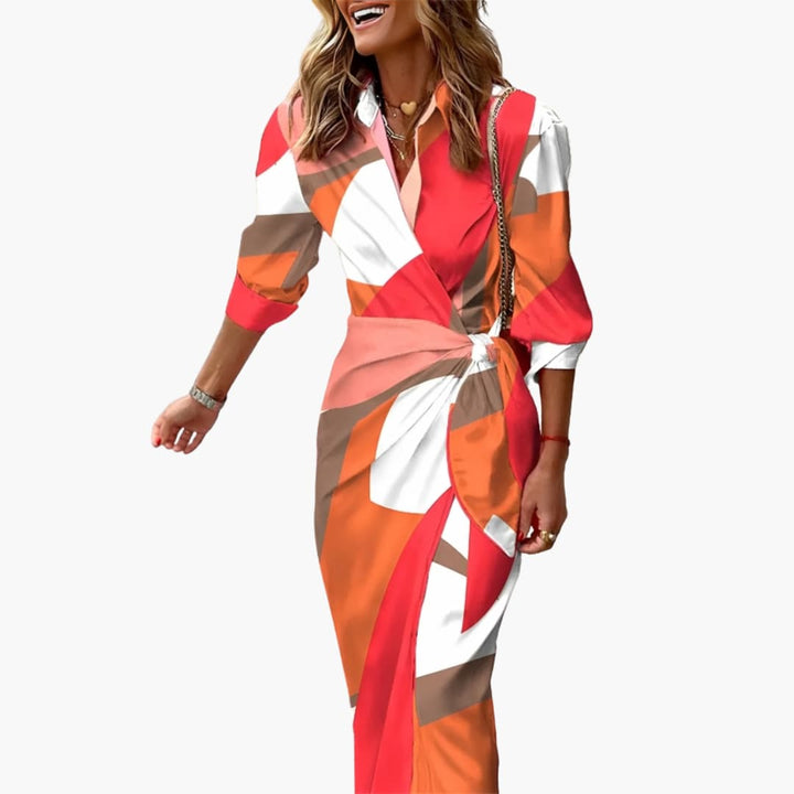 Salomea | Women's Striped Wrap Midi Dress
