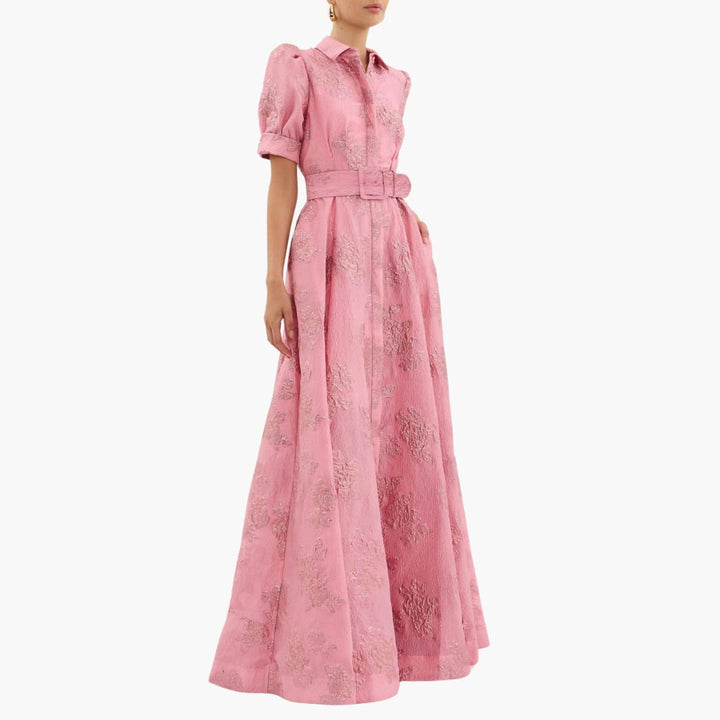 Filippa | Floral Puff Sleeve Belted Midi Dress