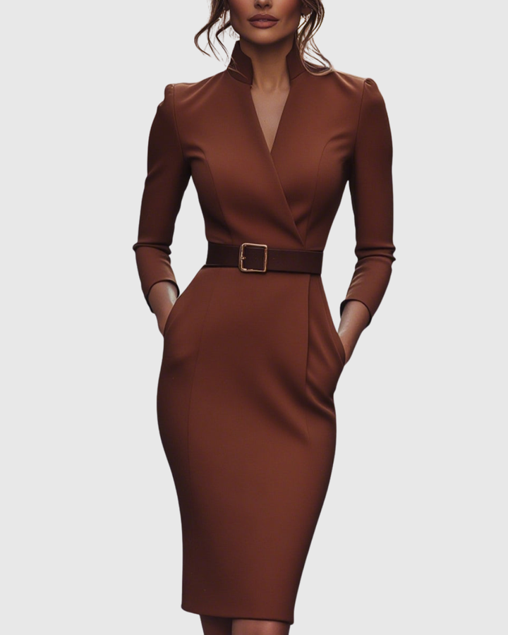 Rosabelle | Women's Mock Wrap Midi Dress