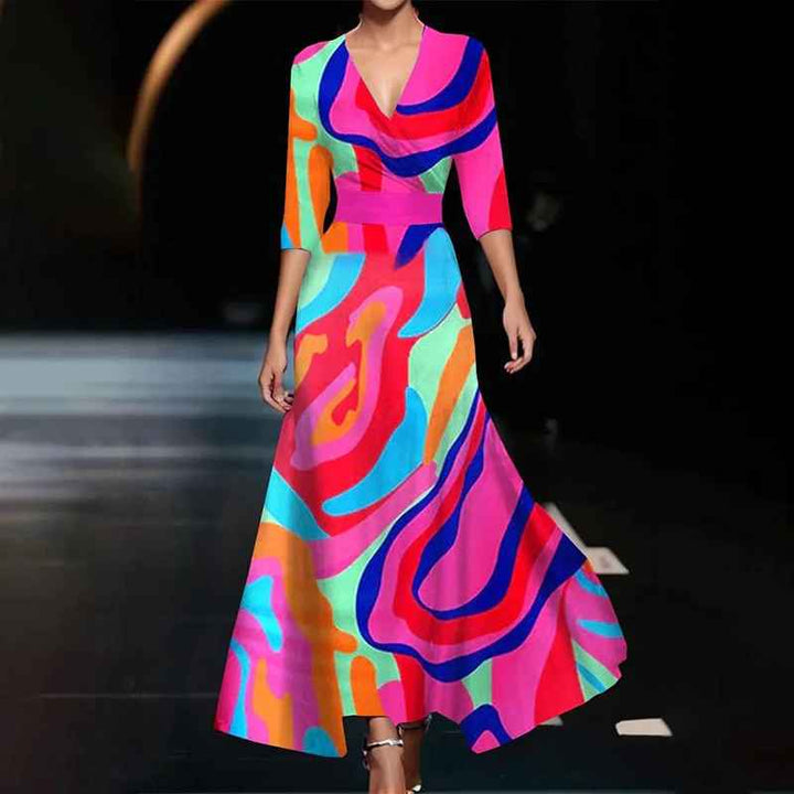 Rosalie | Floral V-Neck Maxi Dress