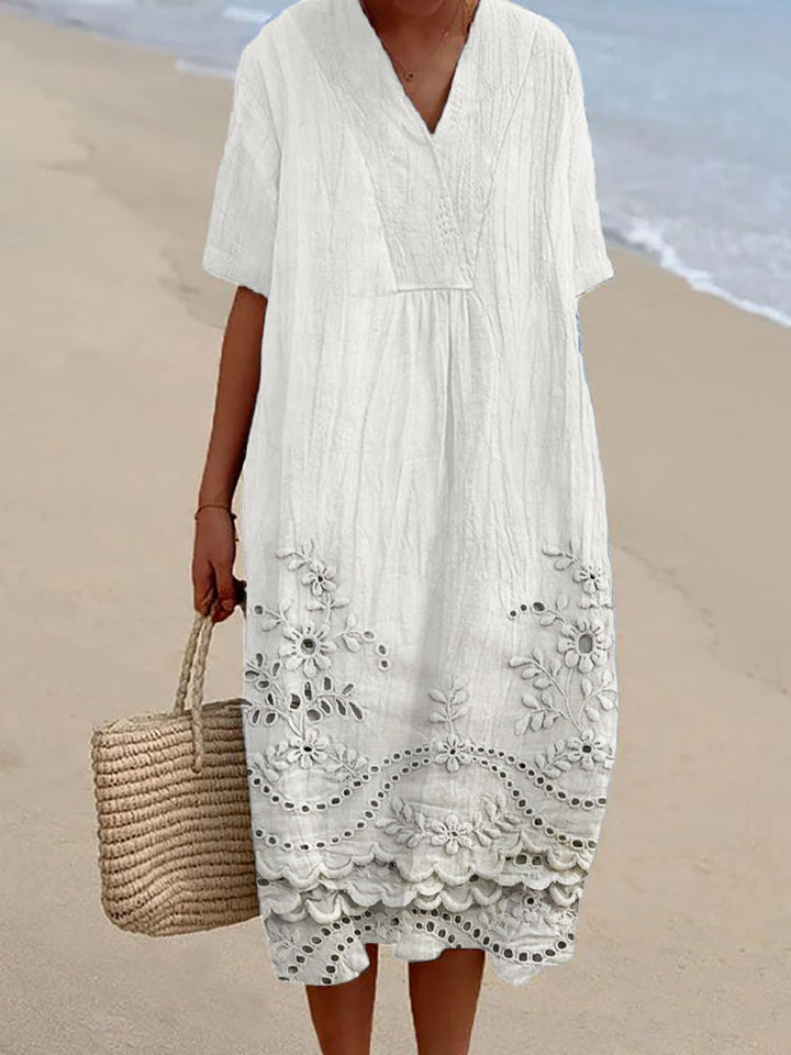Willow | Boho Cotton Midi Dress