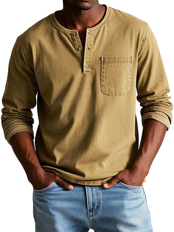 Liam | Men's Long Sleeve Henley Shirt