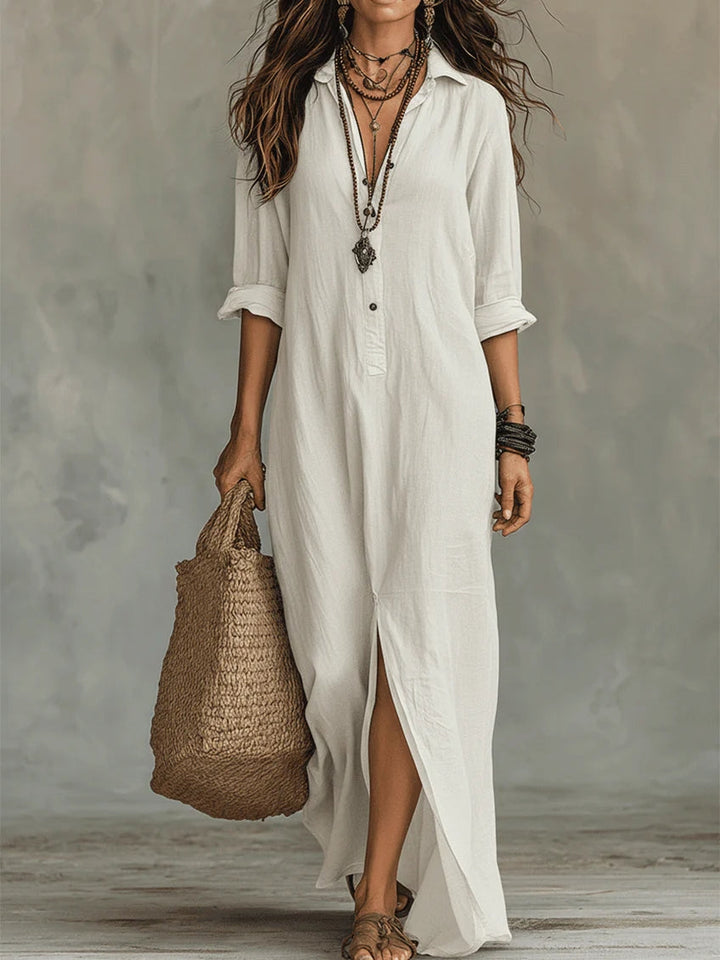 Noelle | Button Front Maxi Dress