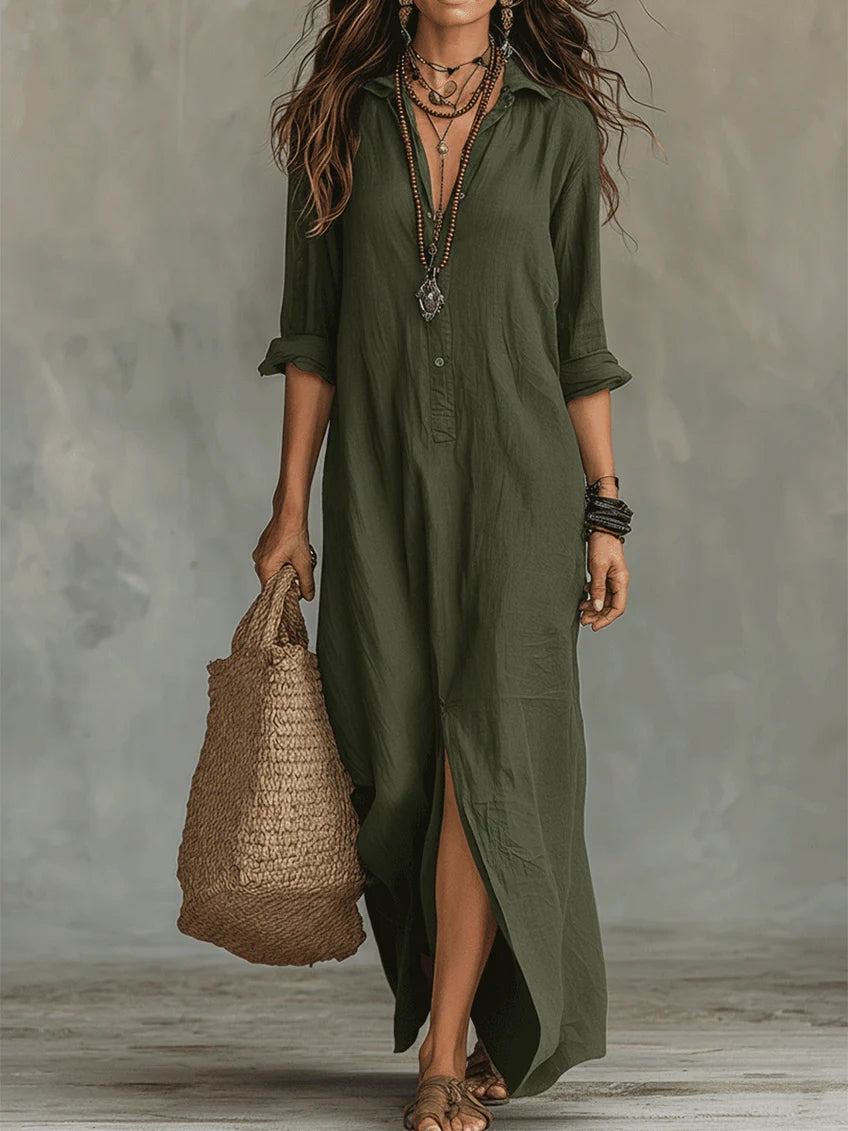 Noelle | Button Front Maxi Dress