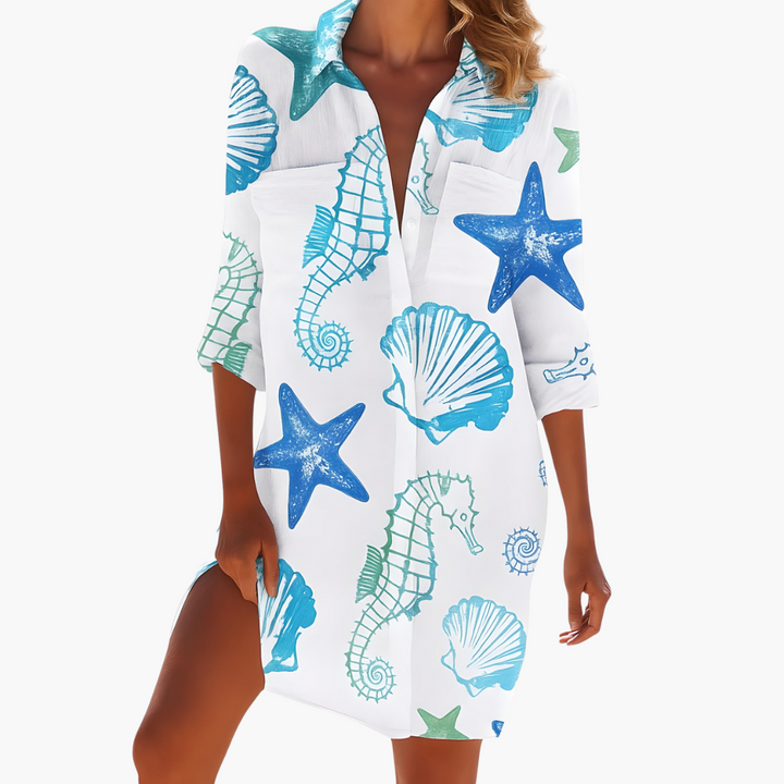 Petronilla | Women's Long Sleeve Shirt Dress