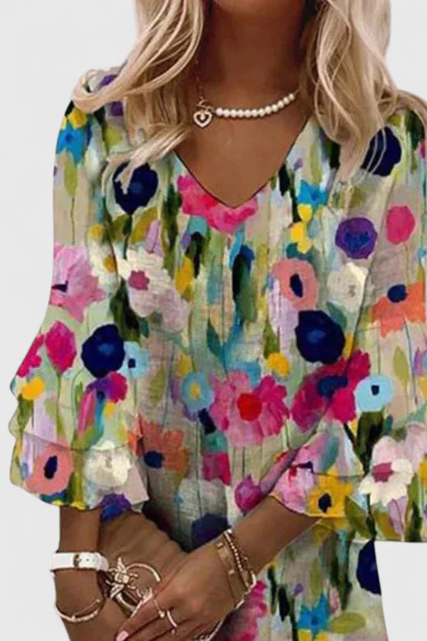 Lavinia | V-Neck Floral Mini Dress