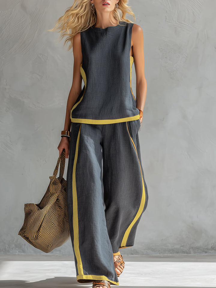 Camille | Linen Wide Leg Two Piece Set