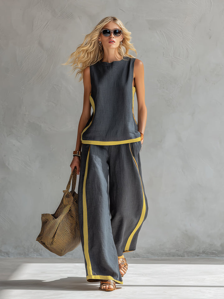 Camille | Linen Wide Leg Two Piece Set