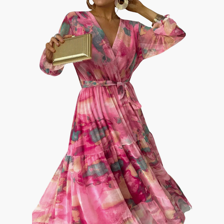 Susanna | Women's Long Sleeve Summer Midi Dress