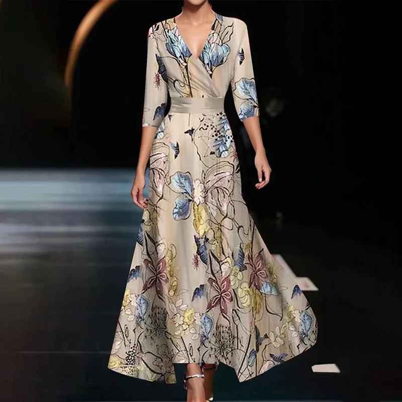 Rosalie | Floral V-Neck Maxi Dress