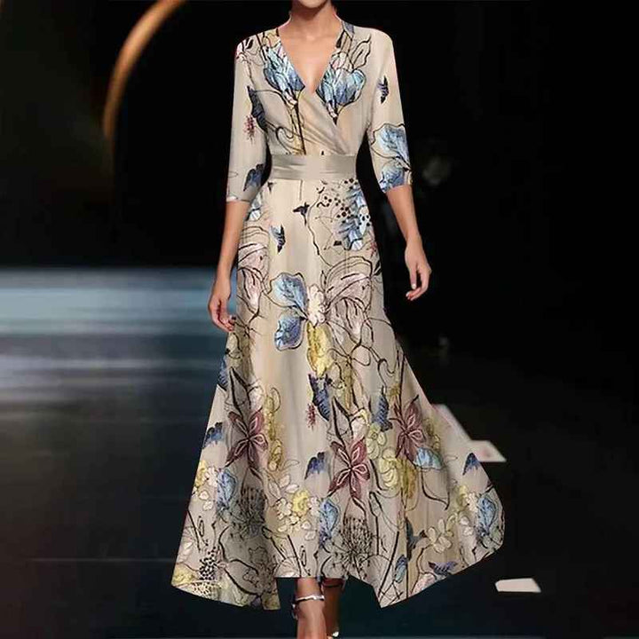 Rosalie | Floral V-Neck Maxi Dress