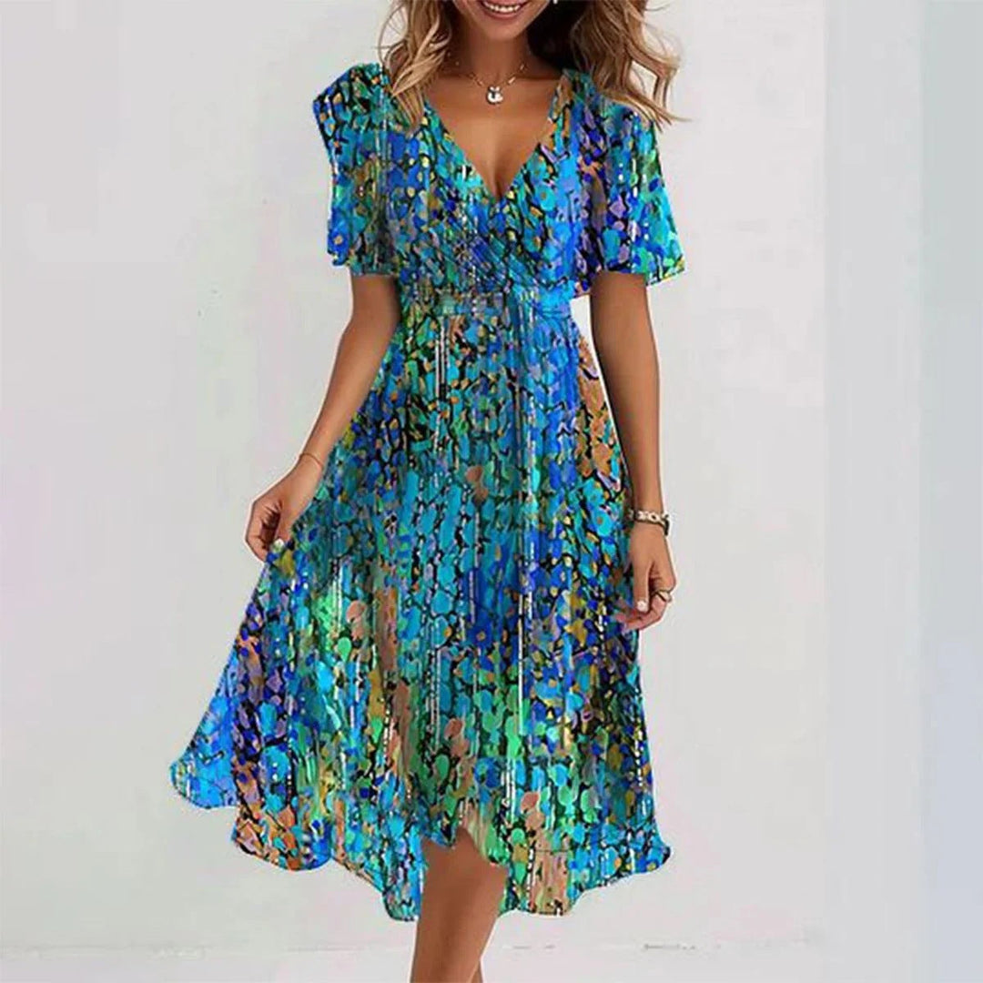 Estefania | Women's Floral Wrap Midi Dress