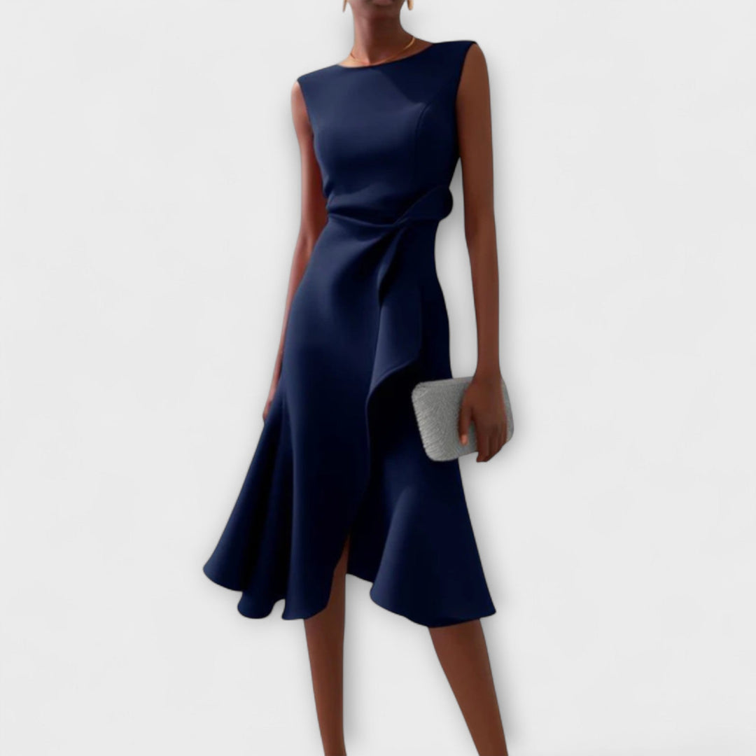 Katerina | Women's Sleeveless Asymmetric Midi Dress