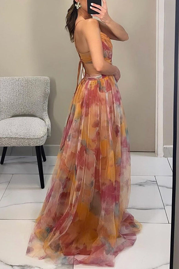 Sabella | Women's Spaghetti Strap Backless Maxi Dress