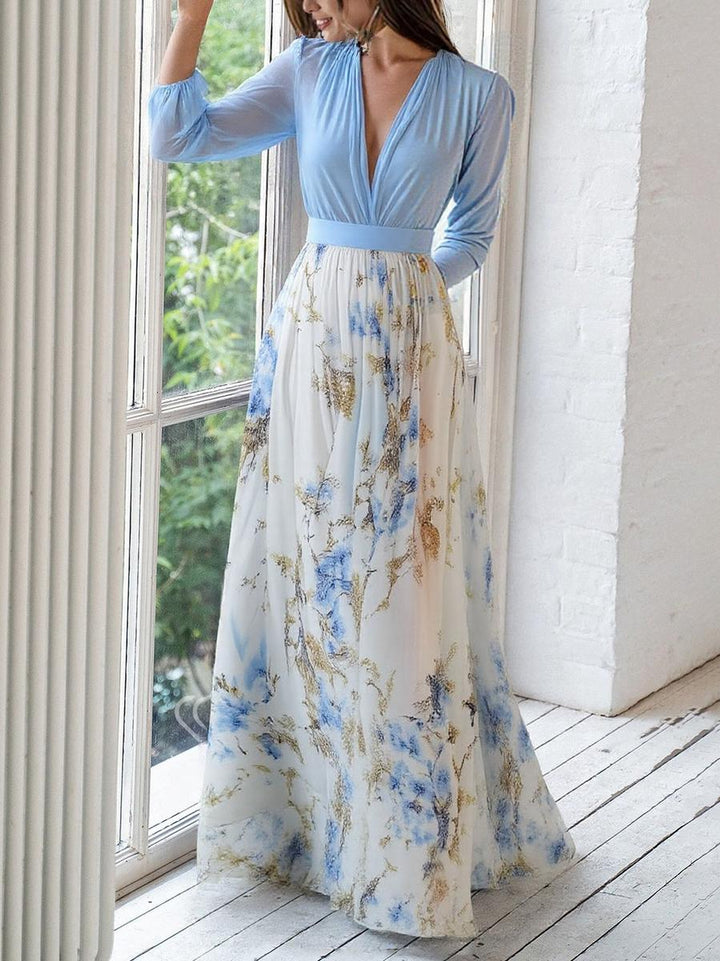 Marguerite | Women's V-Neck Floral Maxi Dress