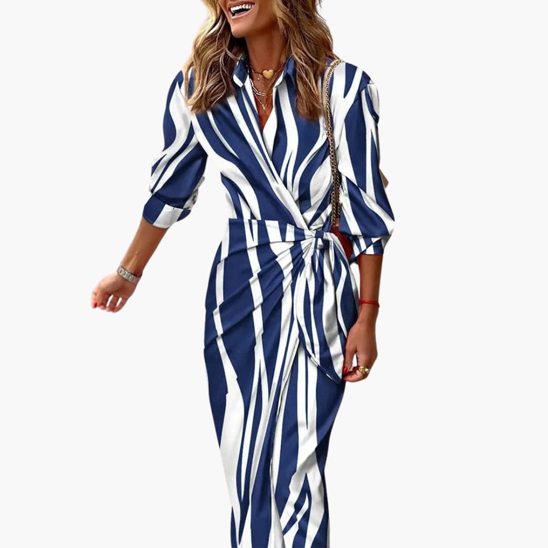 Salomea | Women's Striped Wrap Midi Dress