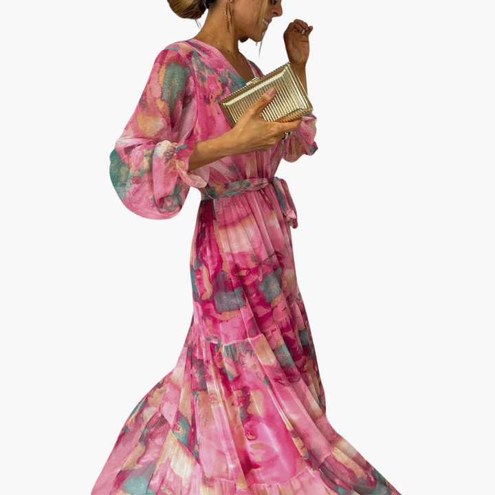 Susanna | Women's Long Sleeve Summer Midi Dress