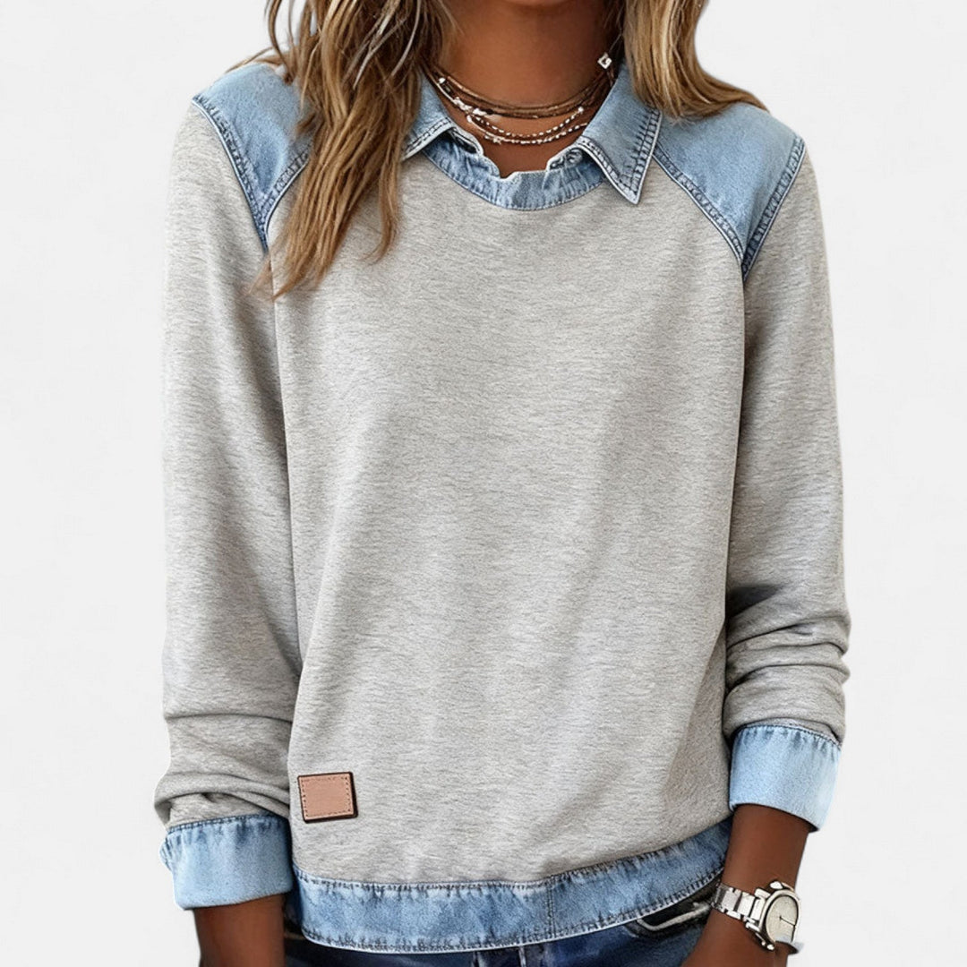 Adelaide | Women's Two-Tone Sweater with Collar
