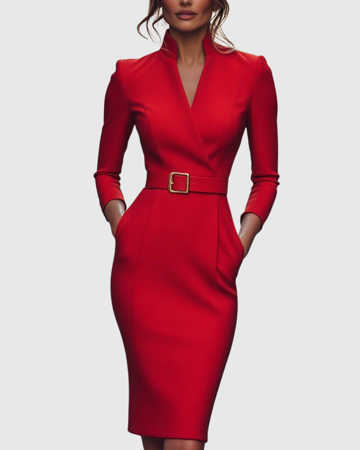 Rosabelle | Women's Mock Wrap Midi Dress