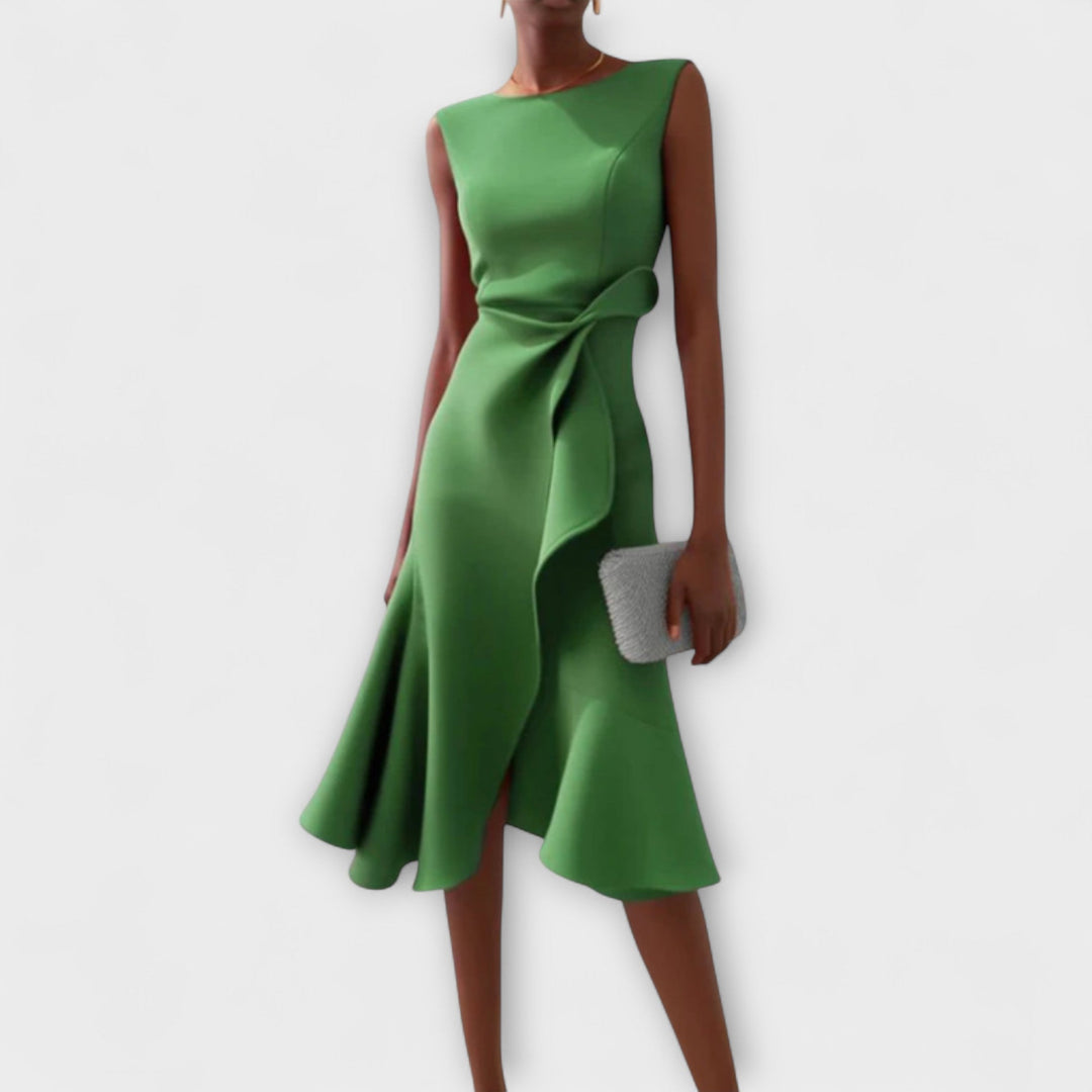 Katerina | Women's Sleeveless Asymmetric Midi Dress