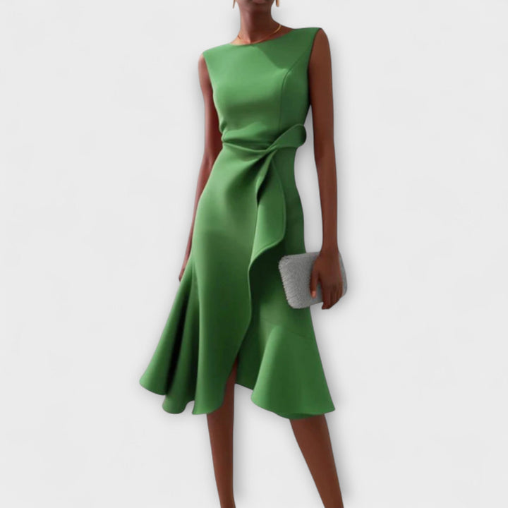 Katerina | Women's Sleeveless Asymmetric Midi Dress