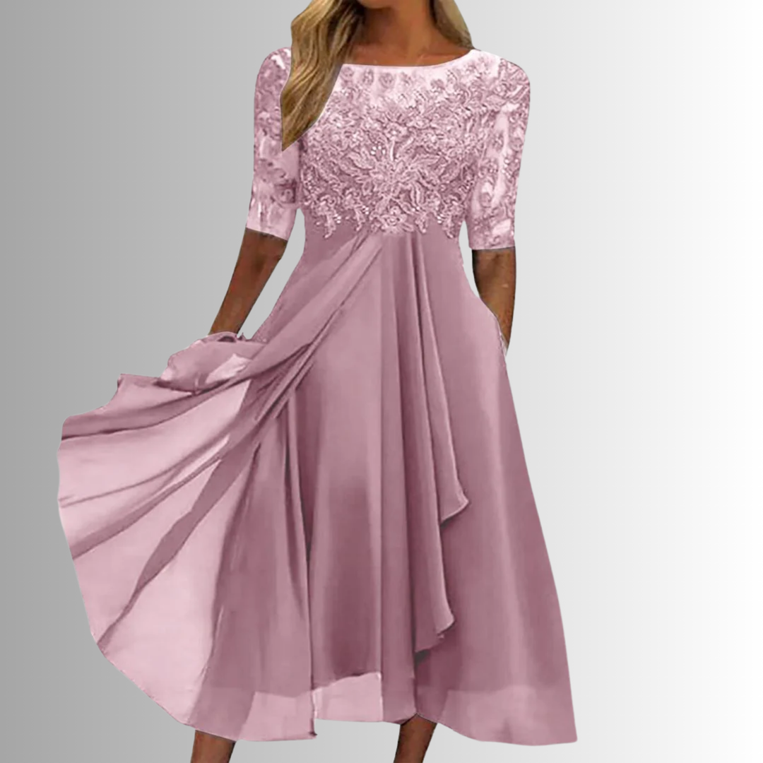 Genevieve | Wedding Guest Lace Midi Dress