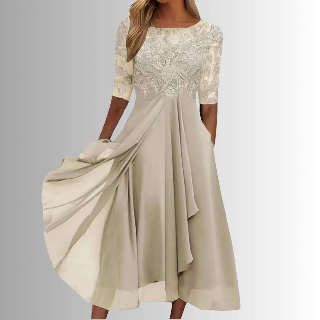 Genevieve | Wedding Guest Lace Midi Dress