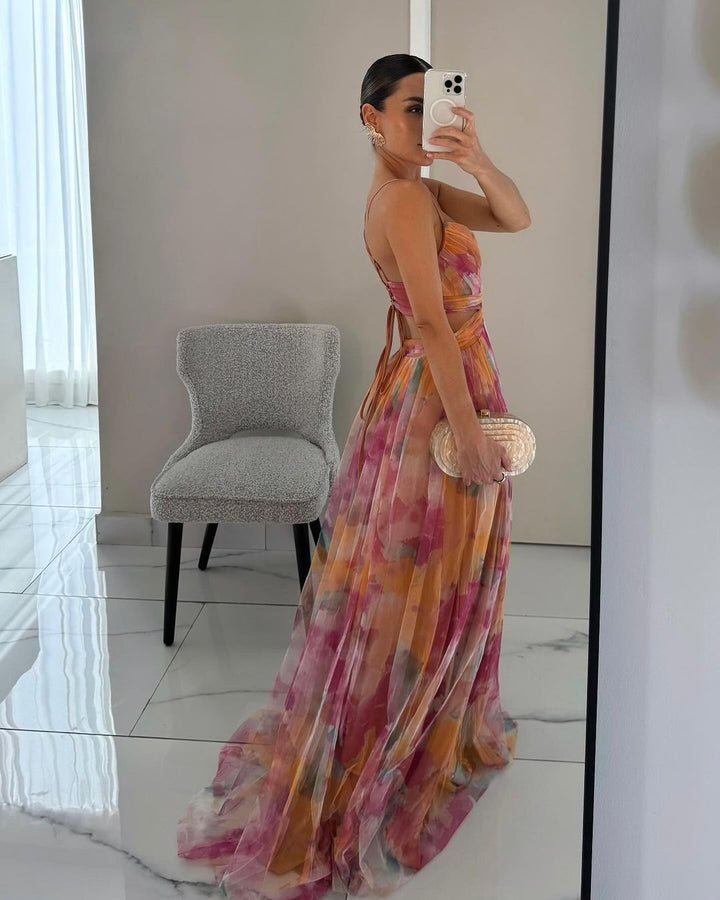 Sabella | Women's Spaghetti Strap Backless Maxi Dress