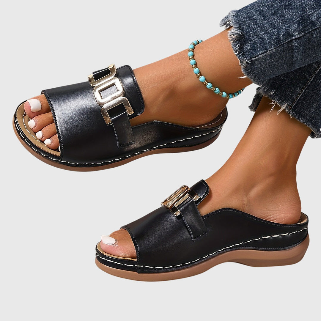 Sienna | Women's Buckle Sandals with Cushioned Insole