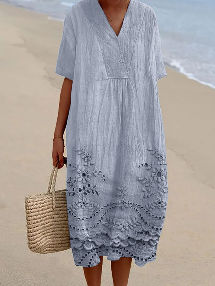 Willow | Boho Cotton Midi Dress
