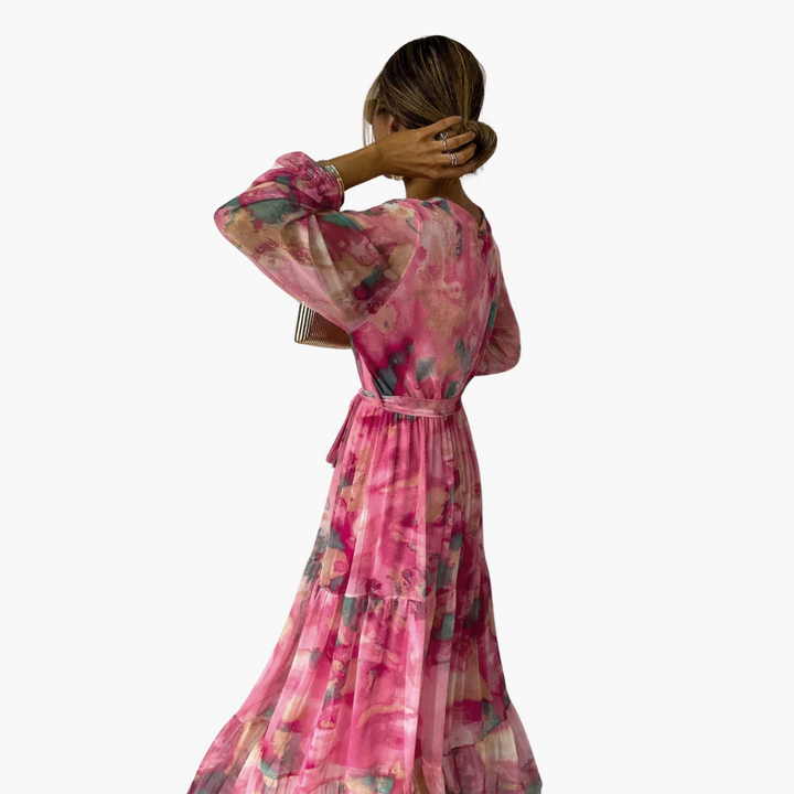 Susanna | Women's Long Sleeve Summer Midi Dress