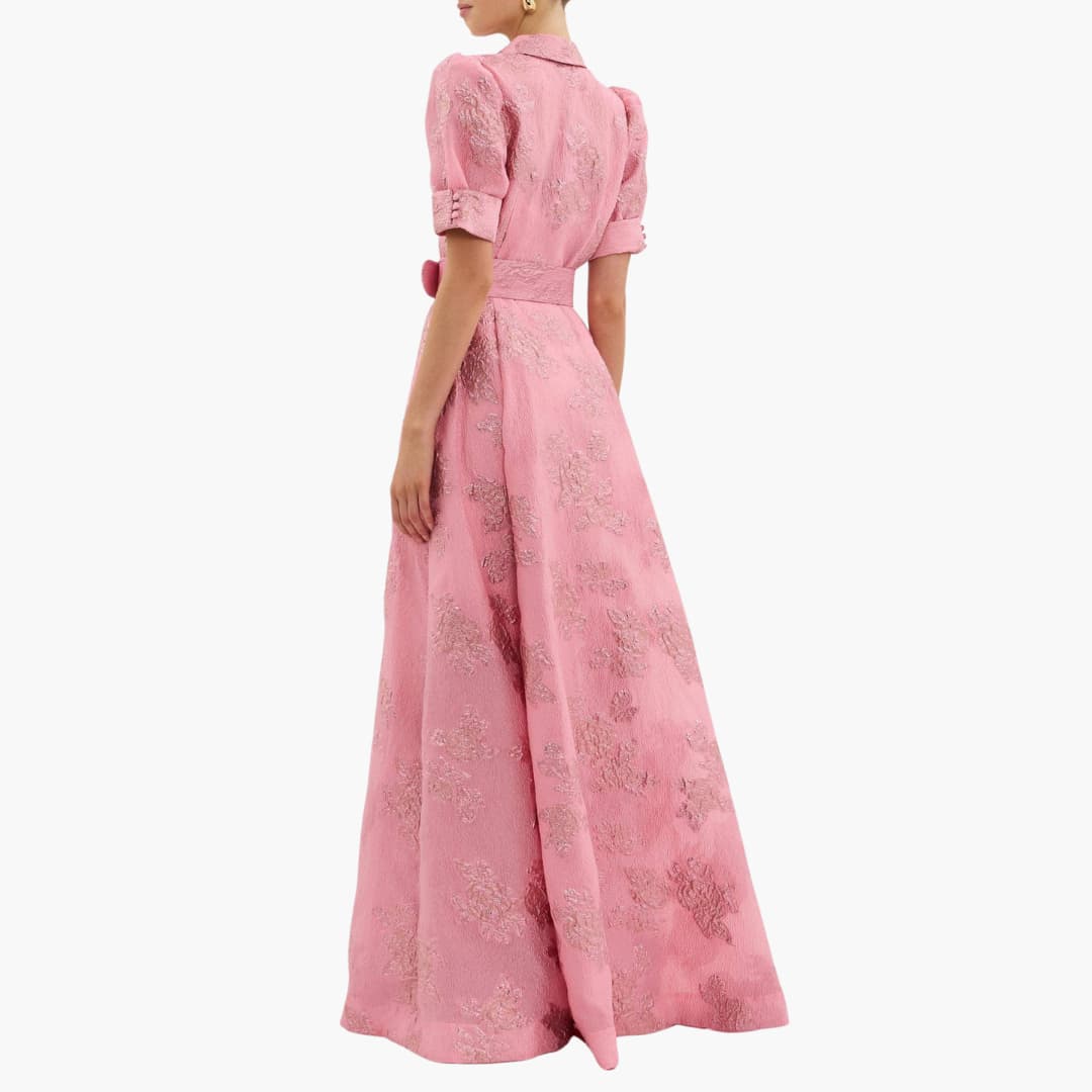 Filippa | Floral Puff Sleeve Belted Midi Dress