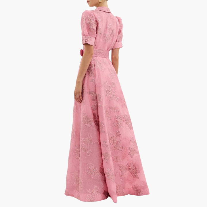 Filippa | Floral Puff Sleeve Belted Midi Dress