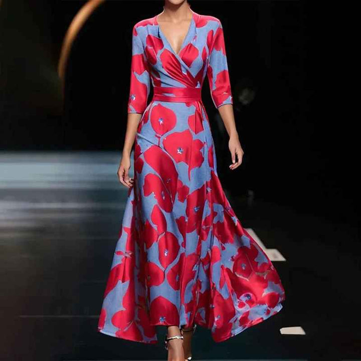 Rosalie | Floral V-Neck Maxi Dress