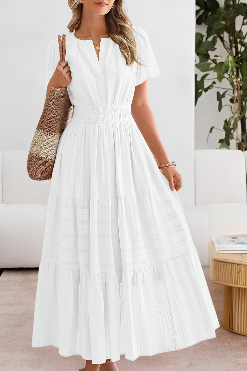 Penelope | Tiered Maxi Dress with Short Sleeves