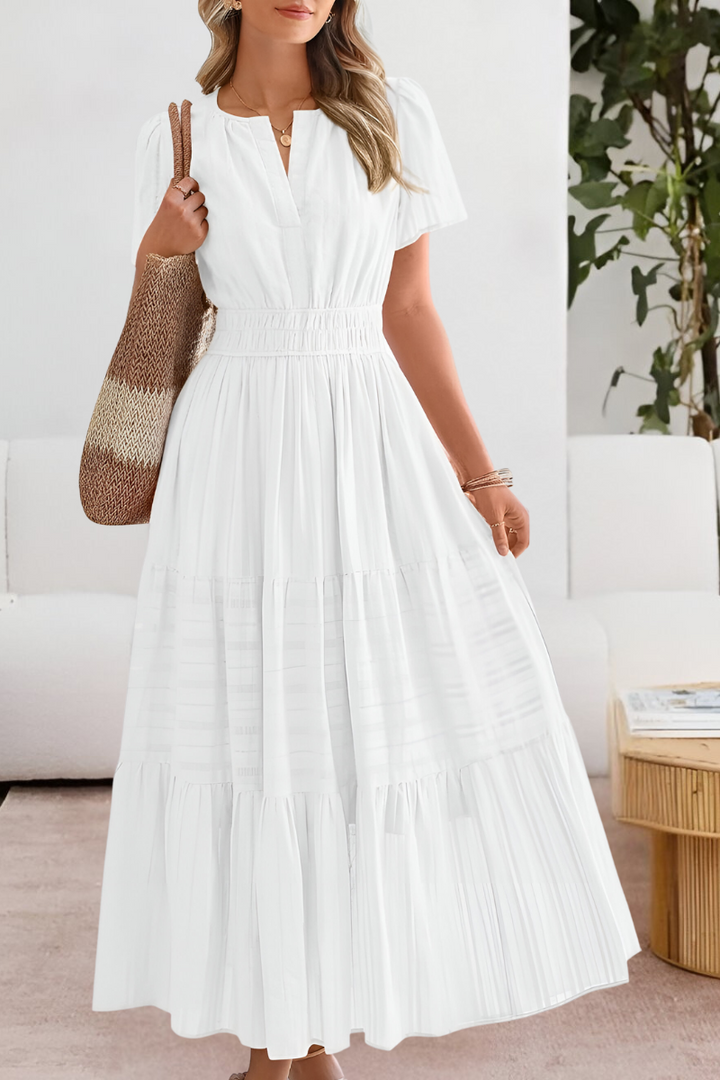 Penelope | Tiered Maxi Dress with Short Sleeves